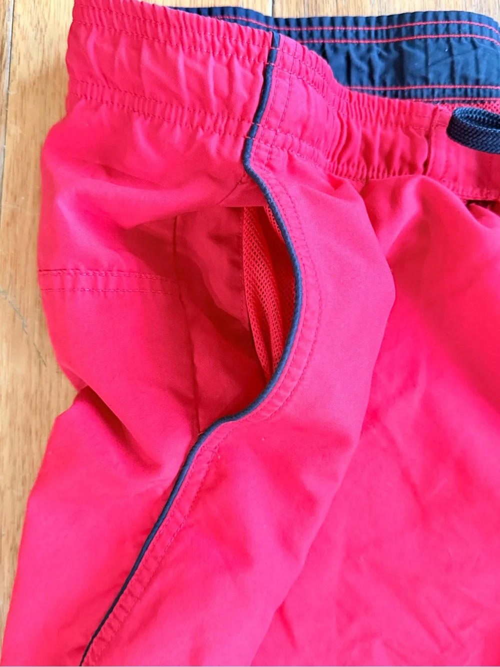 Y2K Speedo Mens Large Red Swim Trunks Board Shorts Beach Swimwear